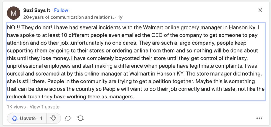 Complaint To Walmart Review 2