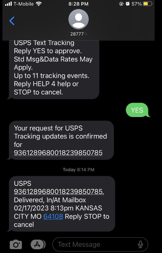 USPS Text Message 1