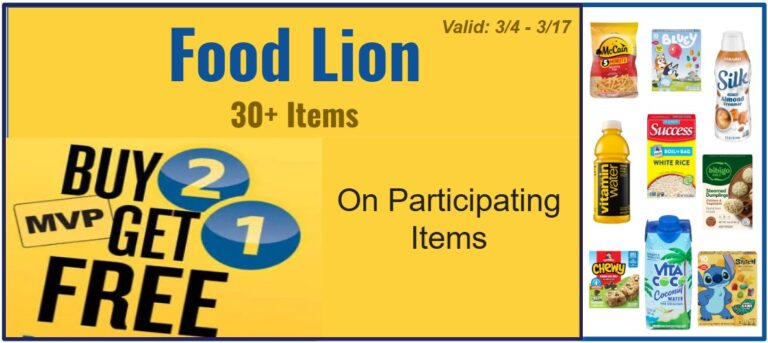 Food Lion Deals: Buy 2, Get 1 Free (3/4 – 3/17)