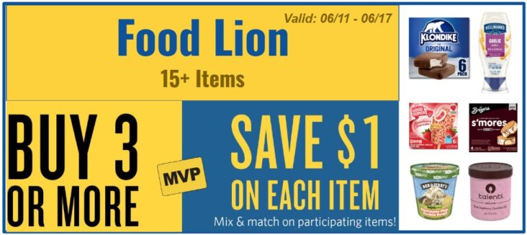 Food Lion MVP Deals (Buy 3 or More & Save $1 on Each Item)