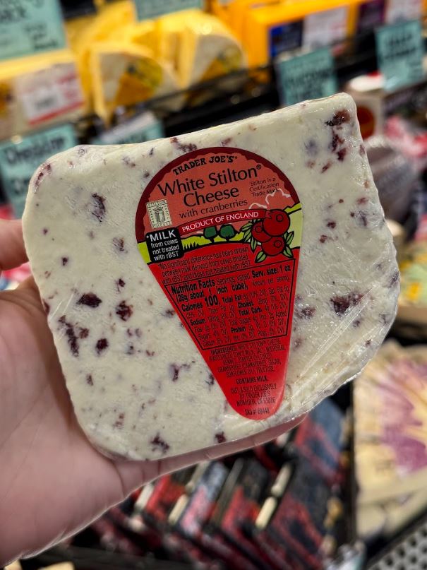 White Stilton Cheese with Cranberries at Trader Joe's