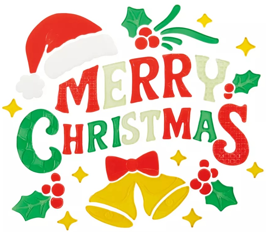 Merry Moments Holiday Gel Clings - Merry Christmas