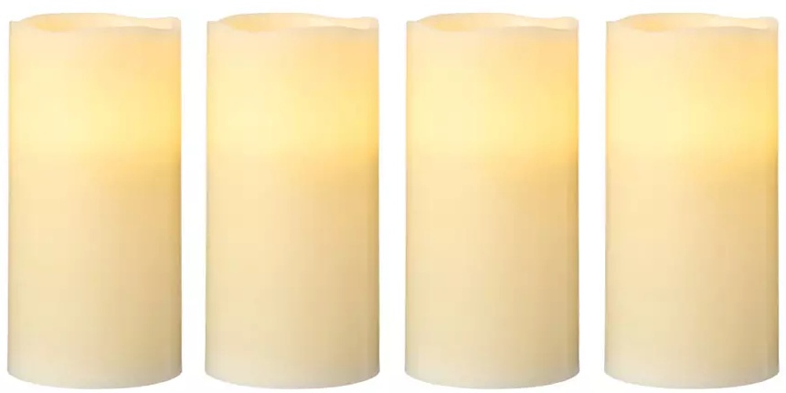 KIRKTON HOUSE 4 Piece Flameless LED Candle Set - Unscented Ivory