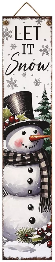 Merry Moments Holiday Reversible Porch Sign - Snowman/Welcome