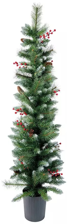 Merry Moments Flocked Potted Trees - Single 5 Foot Tree