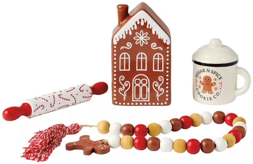 Merry Moments Holiday Tray Objects - Gingerbread House