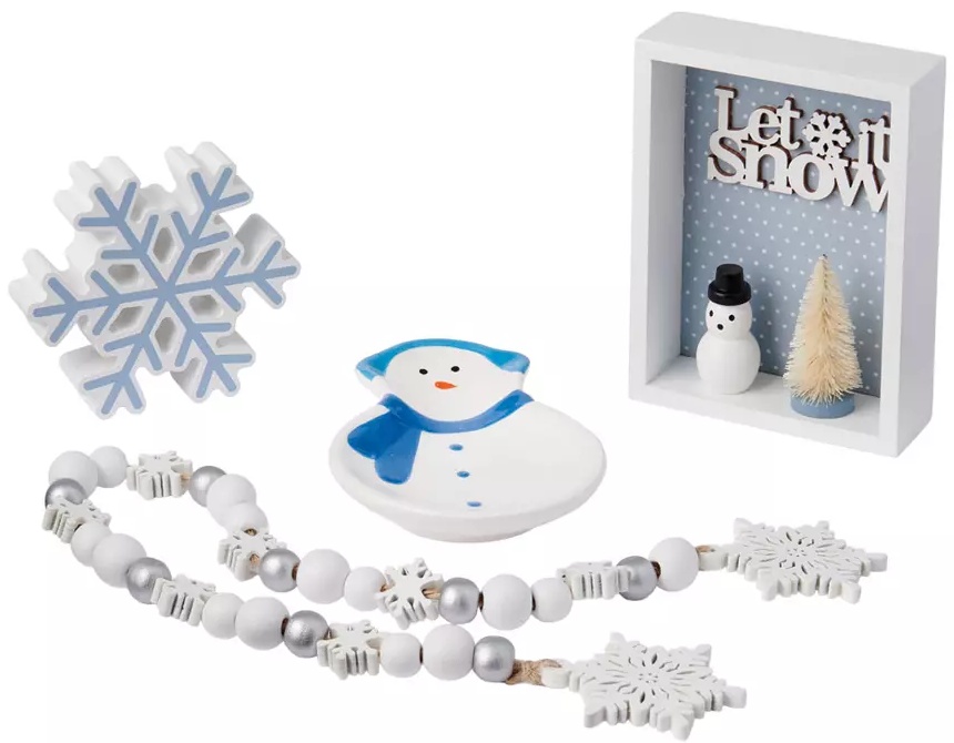 Merry Moments Holiday Tray Objects - Let It Snow
