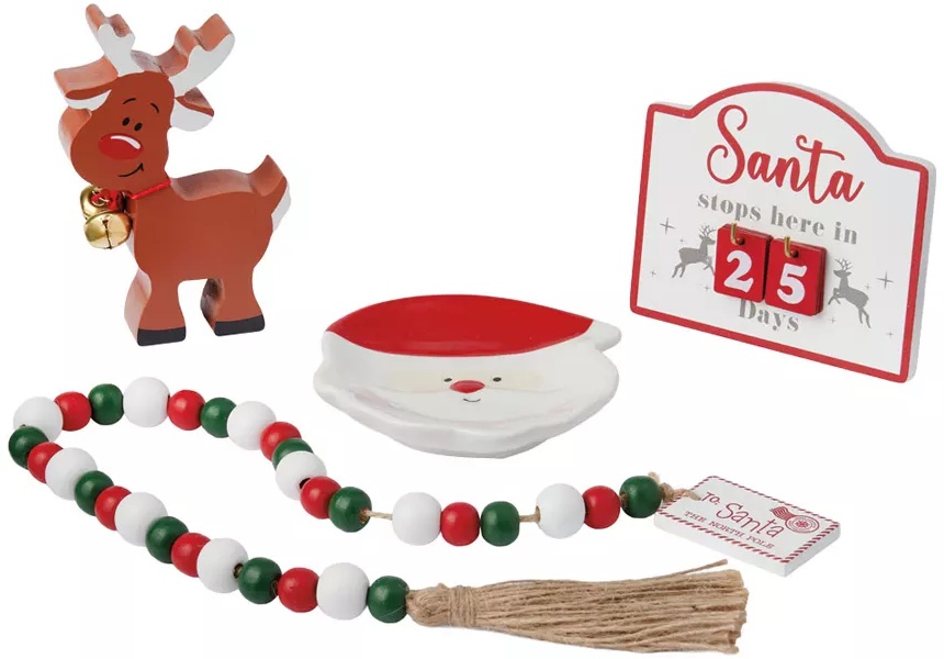 Merry Moments Holiday Tray Objects - Santa Stops Here