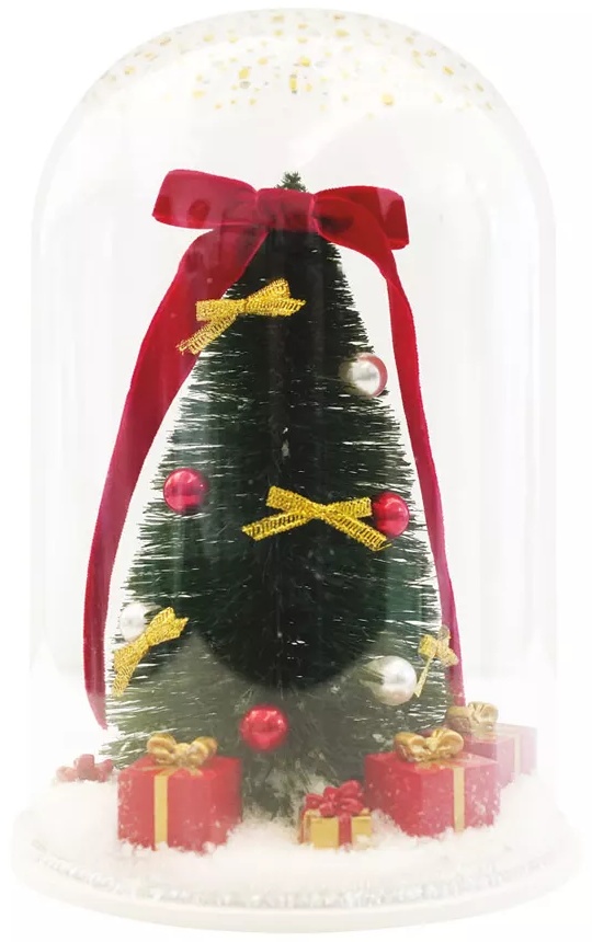 Merry Moments Cloche Snow Globe - Tree with Red Presents