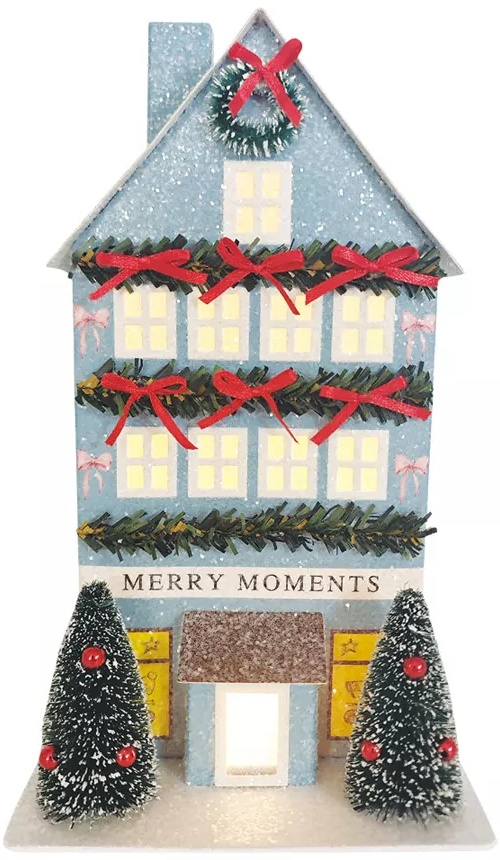 Merry Moments LED Paper Glitter House - Merry Moments