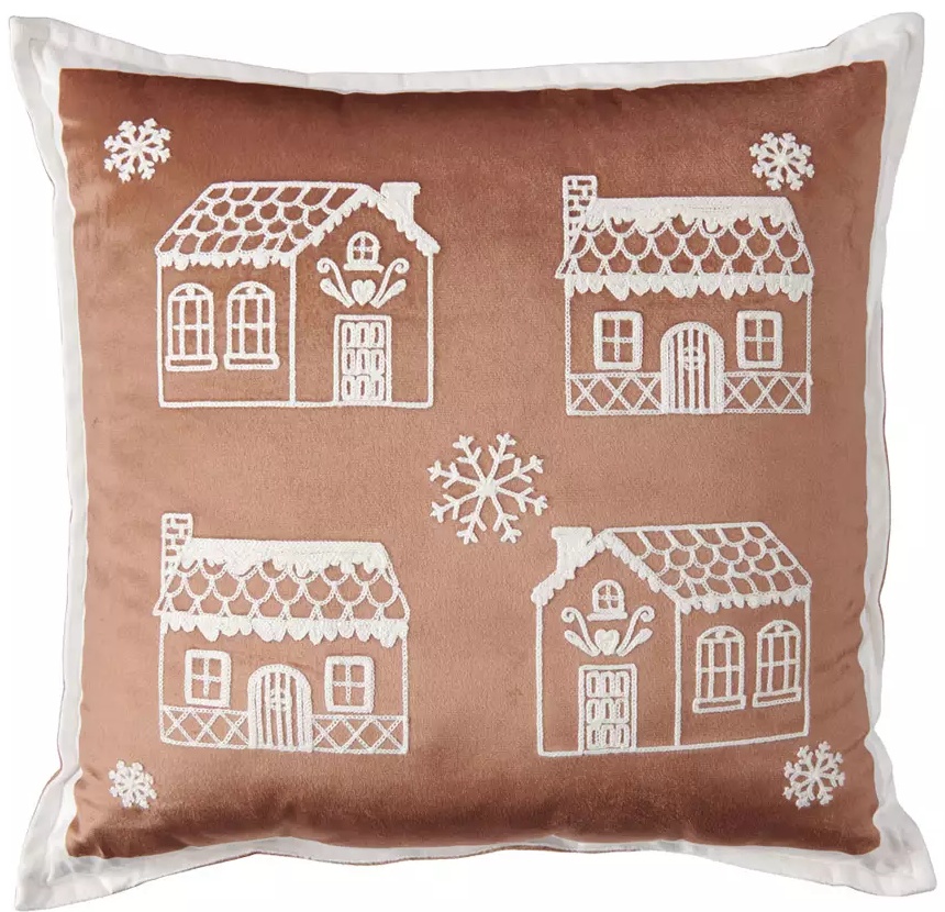 Merry Moments Holiday Decorative Pillow - Gingerbread House