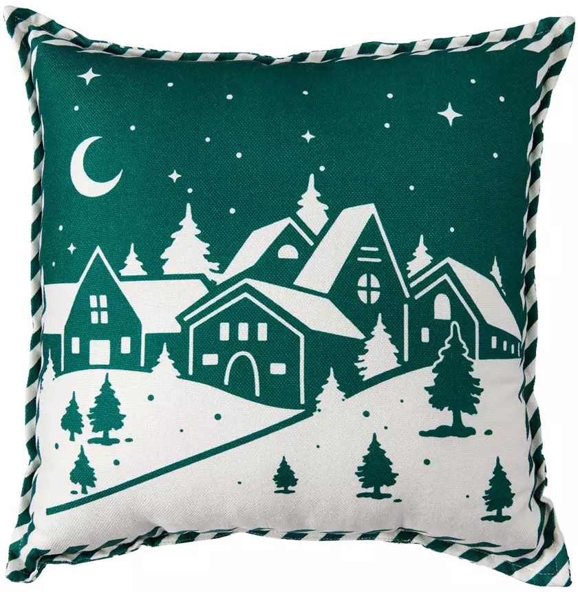 Merry Moments Holiday Decorative Pillow - Winter Village