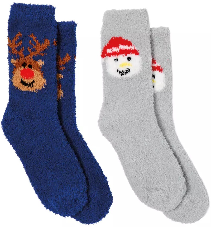 Merry Moments Holiday Socks 2 Pack - Deer/Gray