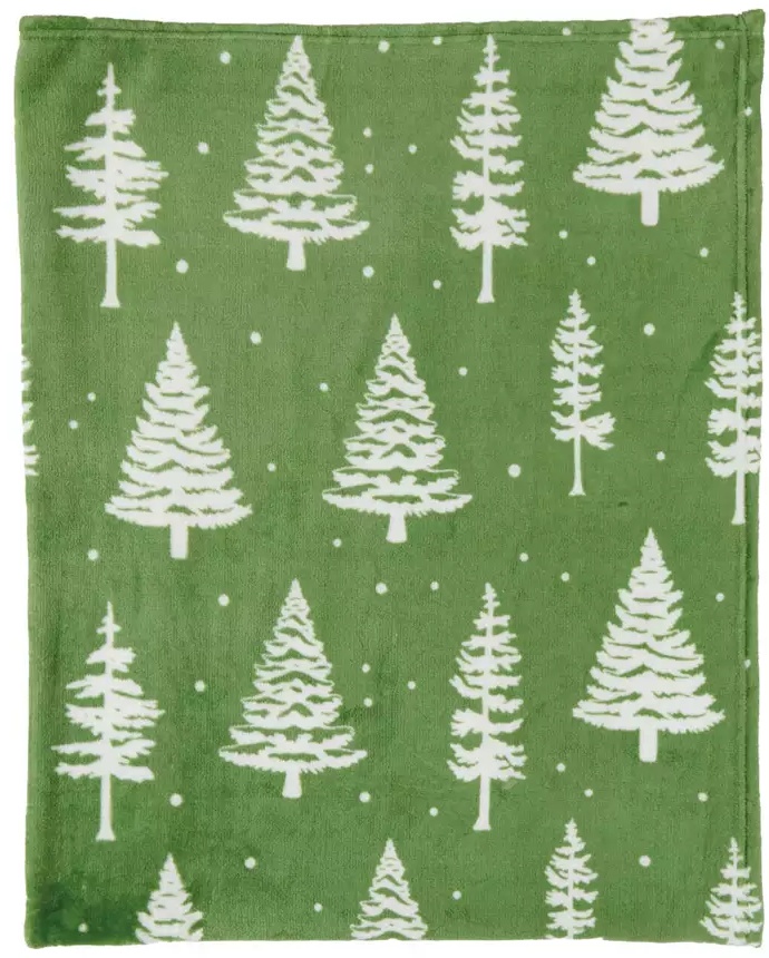 Merry Moments Holiday Throw - Green Trees