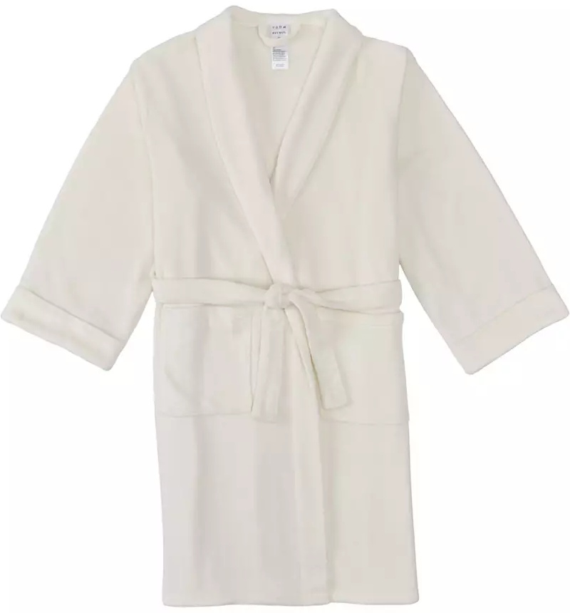 Avenue Men's Micro Plush Bathrobe - White