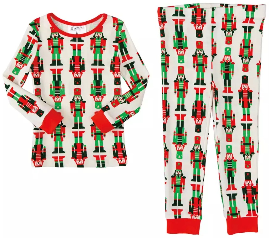 Merry Moments Childrens Holiday Pajamas - Ivory/Red