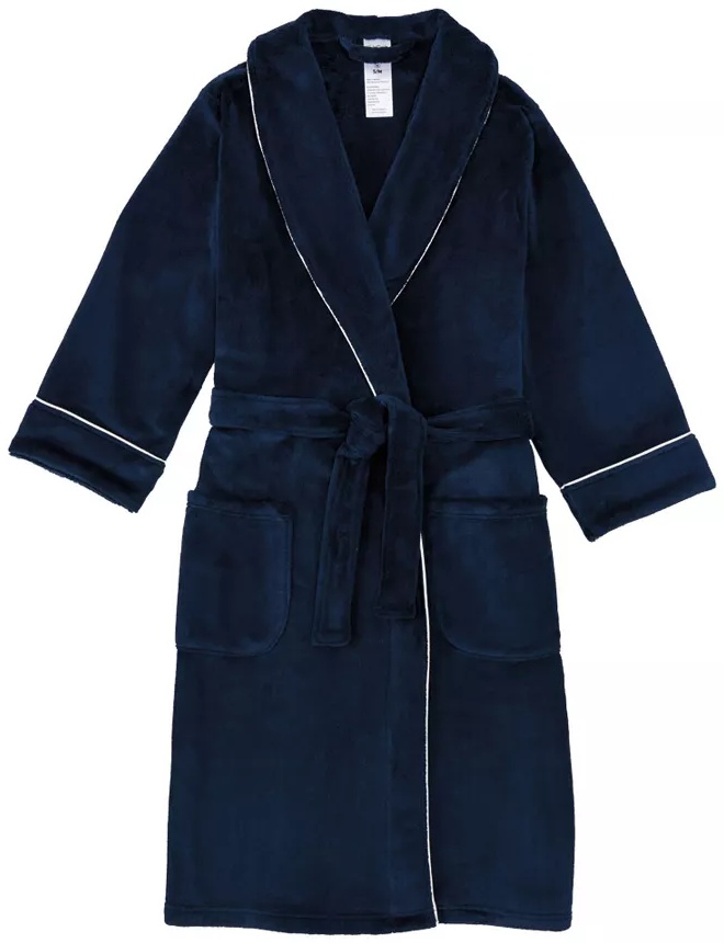 Serra Ladies Microplush Bathrobe - Navy