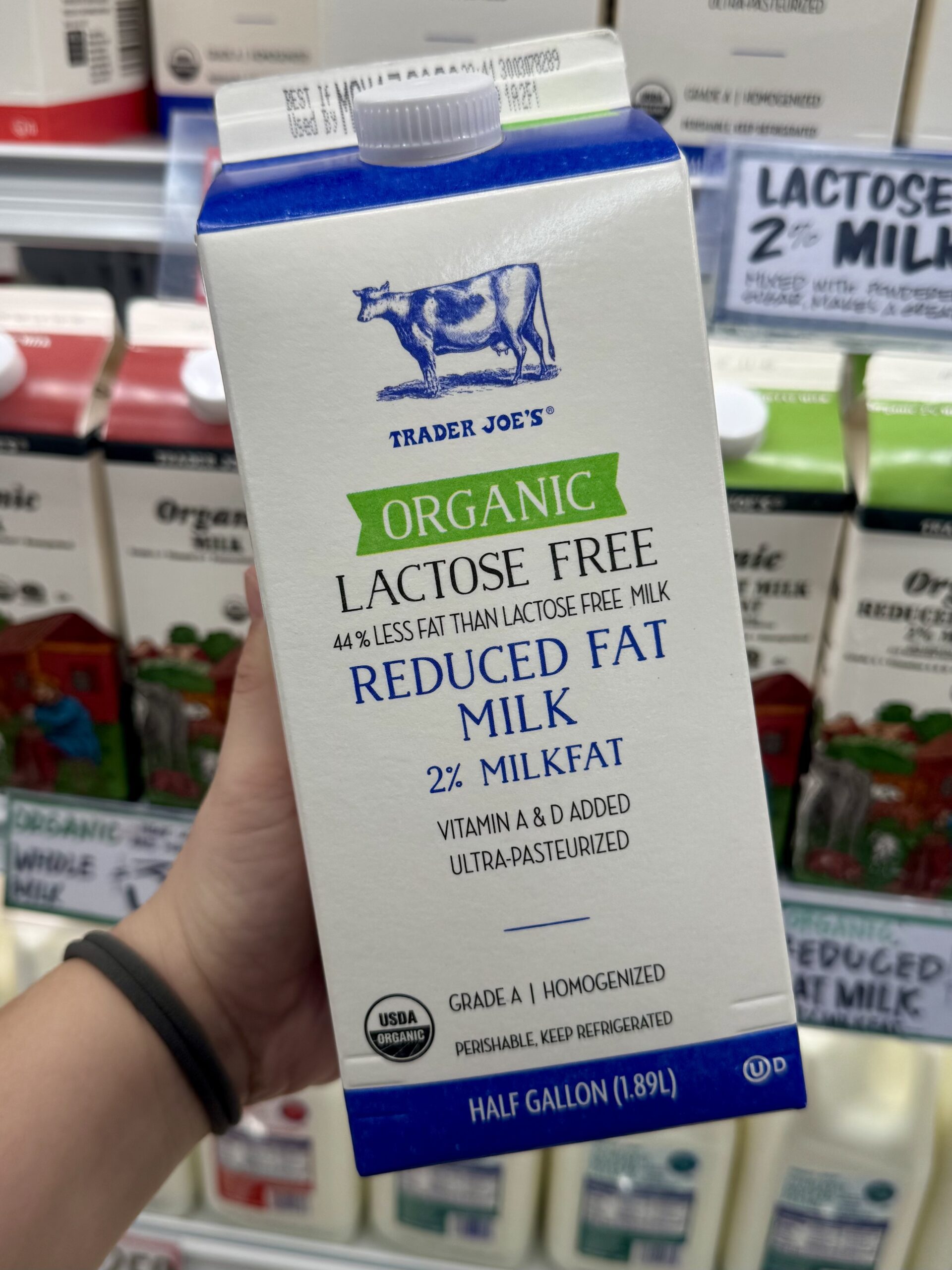 Organic Lactose Free Reduced Fat Milk - in store
