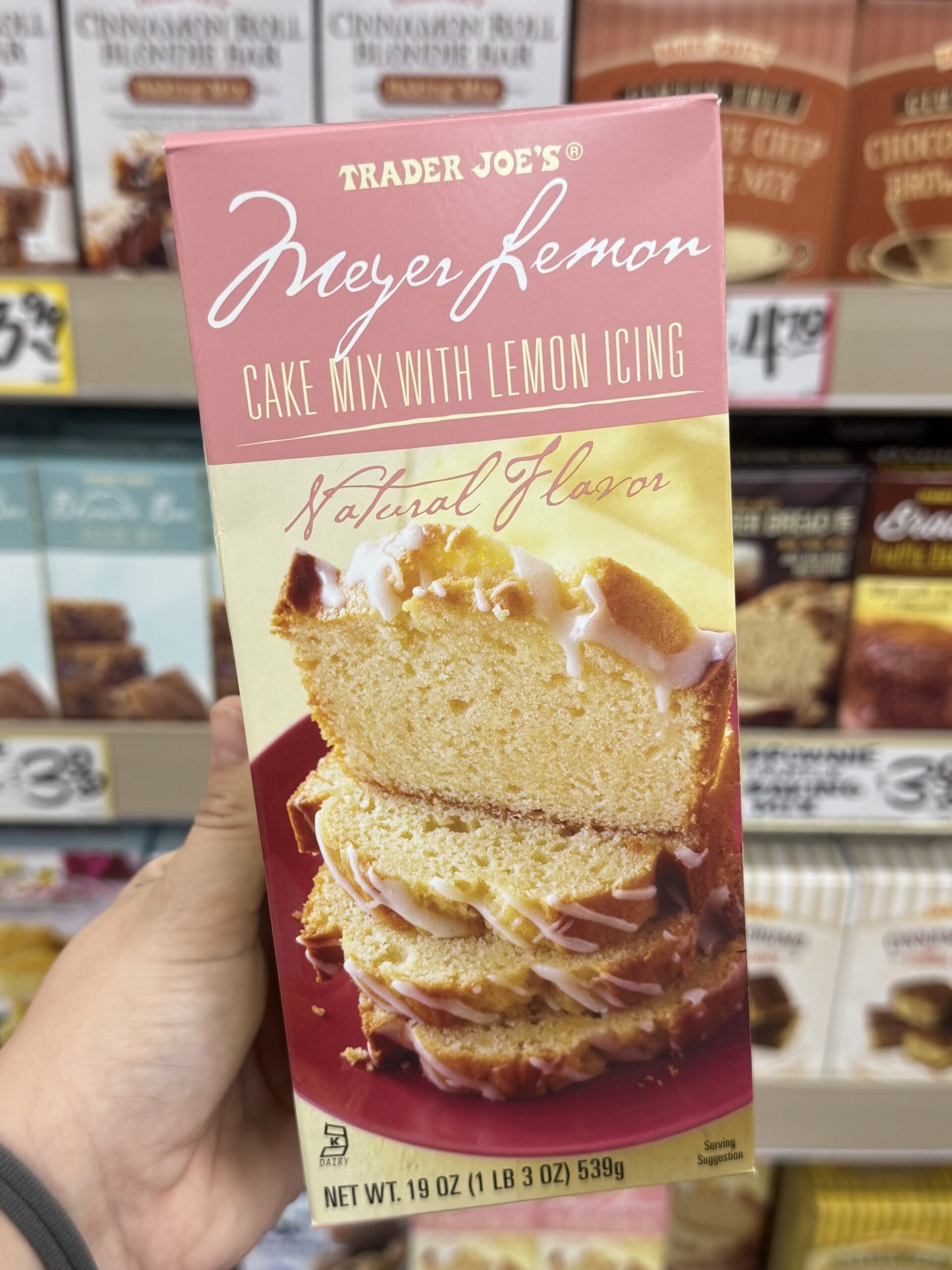 Trader Joe's Meyer Lemon Cake Mix with Lemon Icing - in store