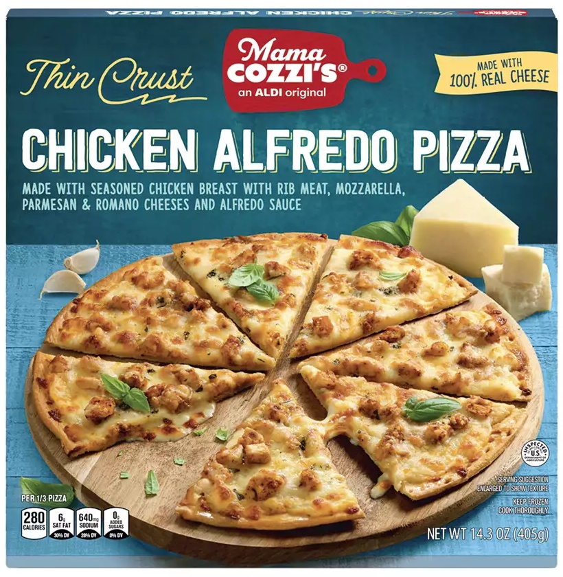 Mama Cozzi's Pizza Kitchen Thin Crust Chicken Alfredo Pizza -