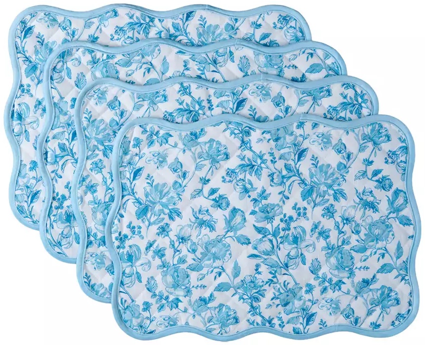 Blue Floral Quilted