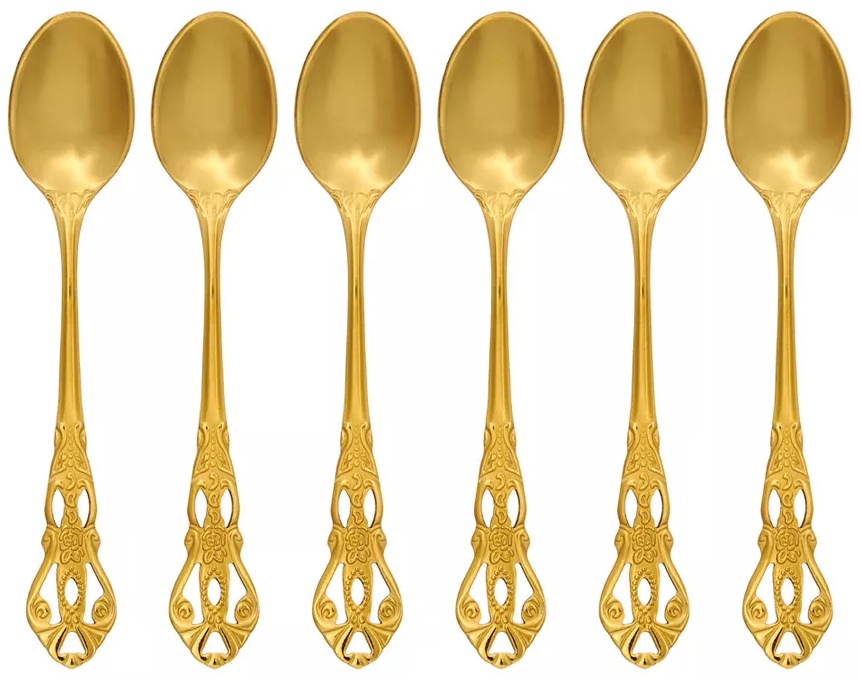 6 Pack Gold Spoons