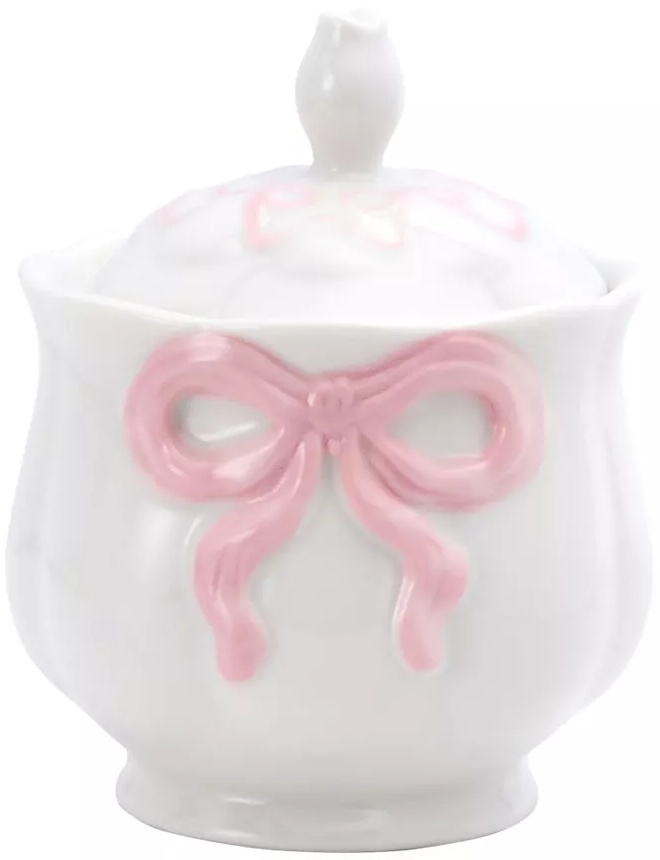 Pink Bow Sugar Cannister