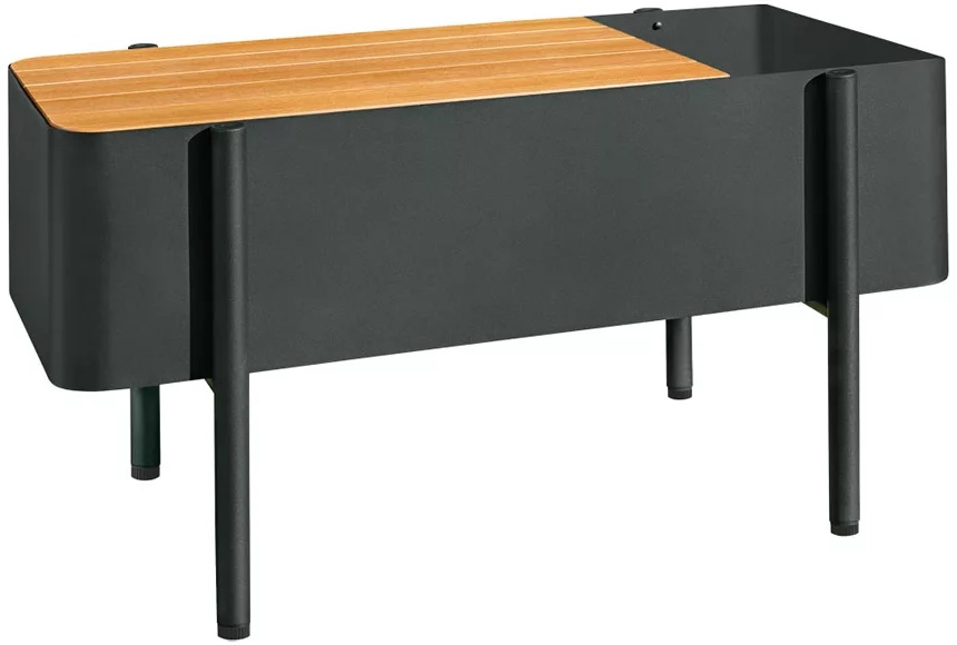 Belavi Metal Planter with Storage -