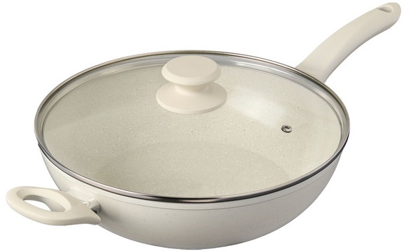 Crofton Speckled Ceramic Saute Pan, Cream - 