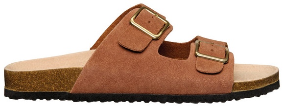 Serra Ladies Genuine Leather Footbed Sandal - Cognac Size 8