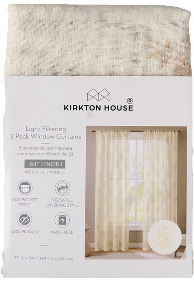 KIRKTON HOUSE Window Sheer Curtain Pair - Floral Sheer