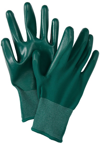 Gardenline Gloves - Green Nitrile, M