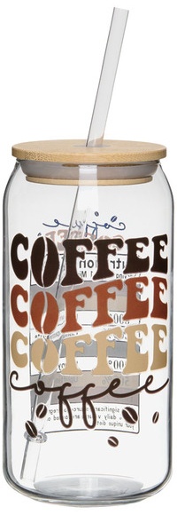 Crofton Glass Cup with Lid - Coffee, 18 fl oz