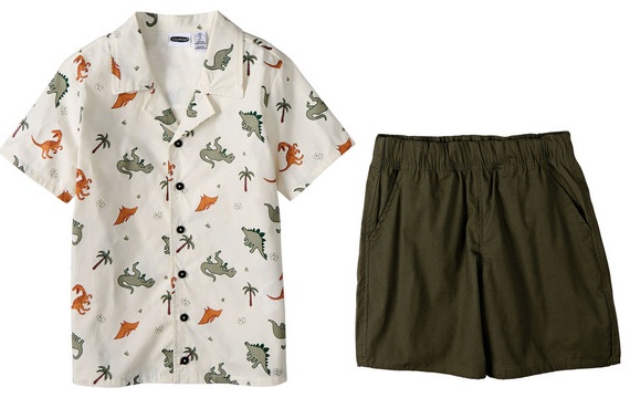 Lily & Dan/ L&D Boys Short Set - Dino XS