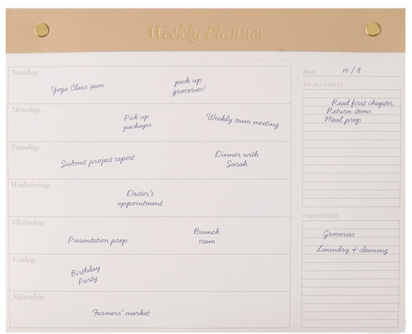 Pembrook Weekly Calendar - Tear Off - Neutral