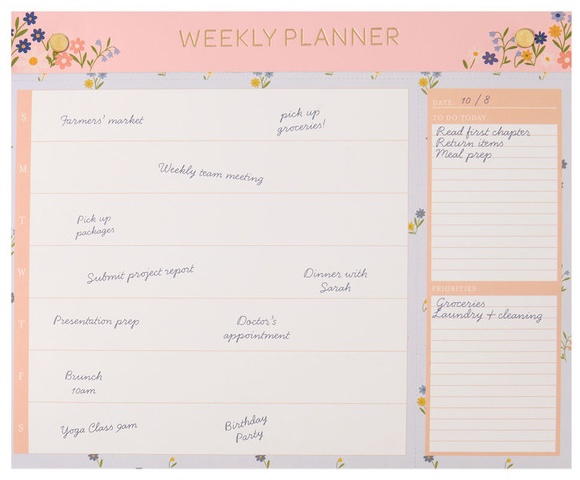 Pembrook Weekly Calendar - Tear Off - Floral