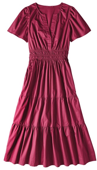 Serra Woven Maxi Dress Maroon - M