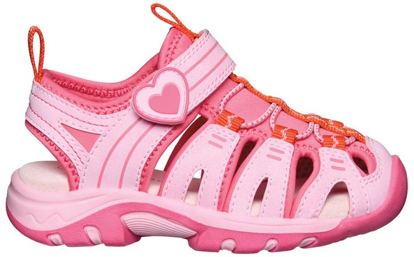 Lily & Dan Toddler Trekking Sandal - Pink HEart 7/8