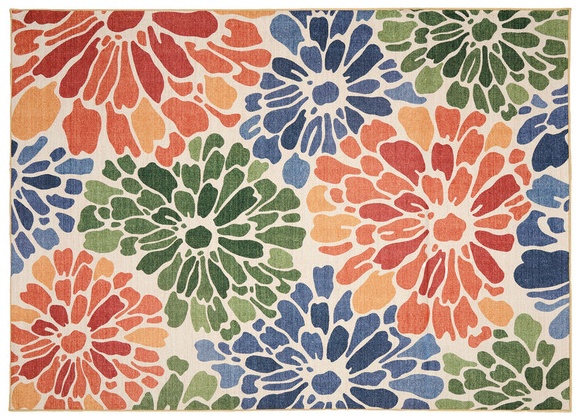 KIRKTON HOUSE 5' X 7' Washable Indoor/Outdoor Area Rug - Floral