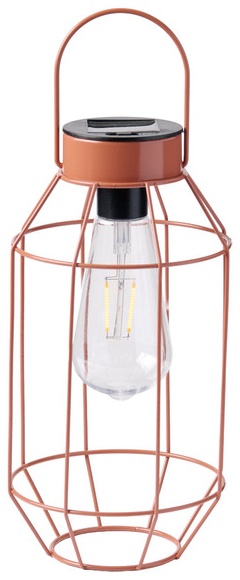 Belavi Solar Geometric Lantern - Geometric, Red