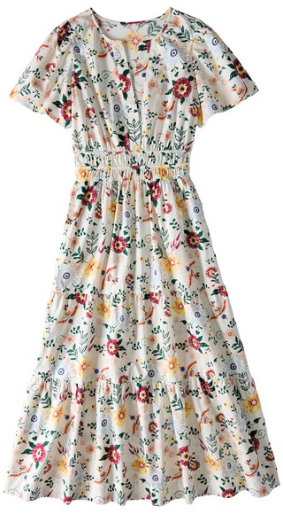 Serra Woven Maxi Dress Printed - XL