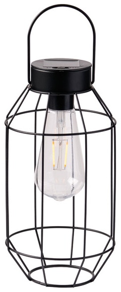 Belavi Solar Geometric Lantern - Geometric, Black