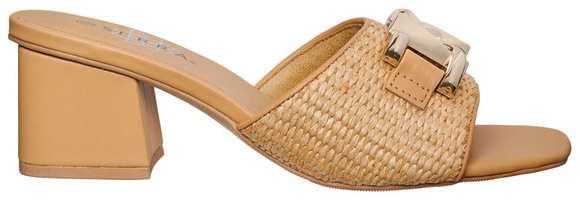 Serra Ladies Block Heel - Nude Size 8