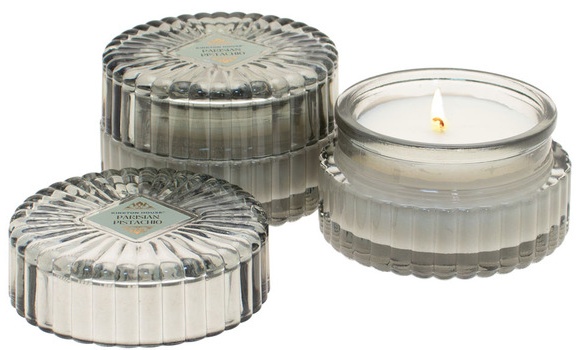 KIRKTON HOUSE Ribbed Glass Candle 2pk Blue - Pistachio