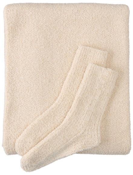 KIRKTON HOUSE Ultra Cozy Knit Throw and Socks Gift Set - Beige
