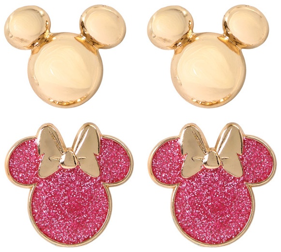Disney Character Earrings - Minnie Pink/Gold Stud Set