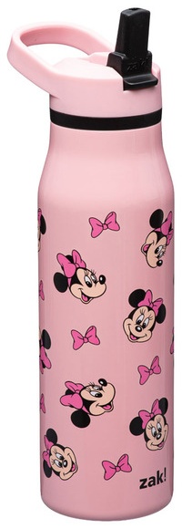 Zak! Disney Character Stainless Steel Bottle - Minnie Mouse, Pink