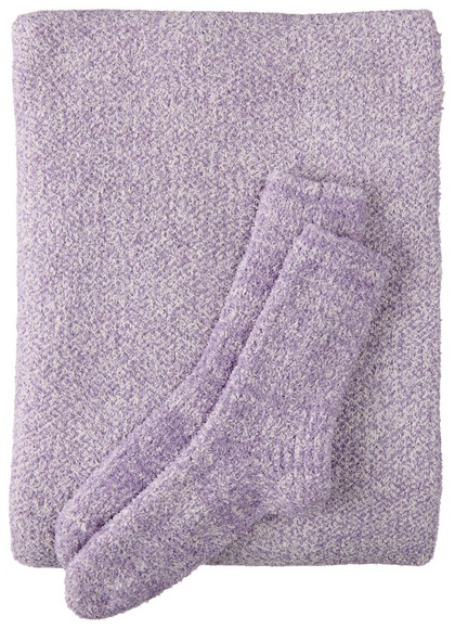 KIRKTON HOUSE Ultra Cozy Knit Throw and Socks Gift Set - Lavendar