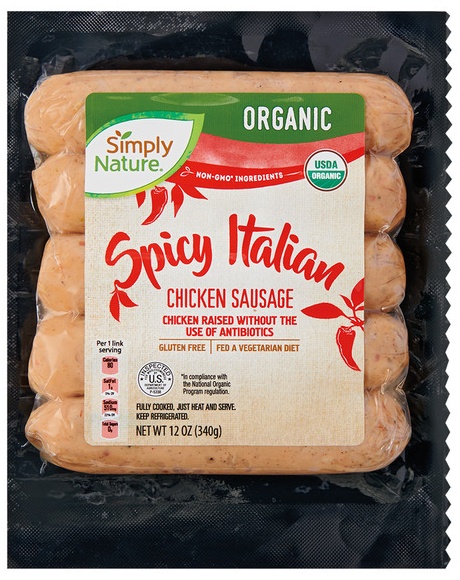 Simply Nature Organic Chicken Sausage - Spicy