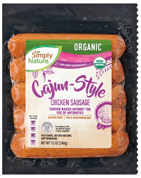 Simply Nature Organic Chicken Sausage - Cajun